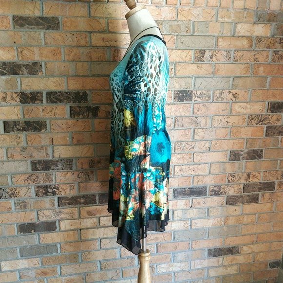 From The Heart Tropical Leopard Print Tunic Dress. c - Picture 3 of 10